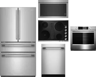 5 Piece Package Includes Refrigerator, Cooktop, Wall Oven, Microwave And Dishwasher