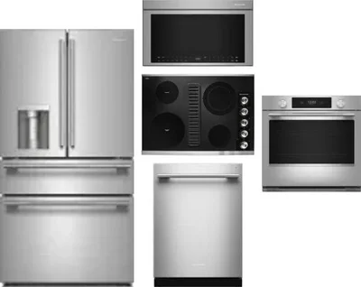 5 Piece Package Includes Refrigerator, Cooktop, Wall Oven, Microwave And Dishwasher