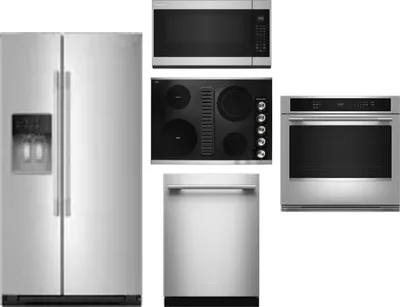 5 Piece Package Includes Refrigerator, Cooktop, Wall Oven, Microwave And Dishwasher