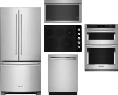 5 Piece Package Includes Refrigerator, Cooktop, Wall Oven, Microwave And Dishwasher