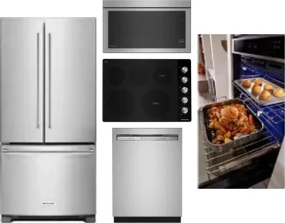 5 Piece Package Includes Refrigerator, Cooktop, Wall Oven, Microwave And Dishwasher