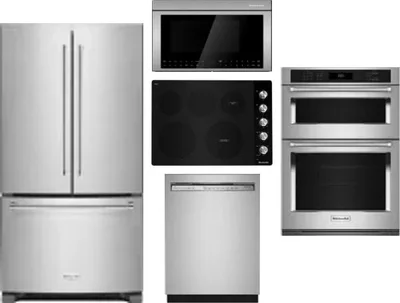 5 Piece Package Includes Refrigerator, Cooktop, Wall Oven, Microwave And Dishwasher