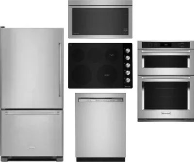 5 Piece Package Includes Refrigerator, Cooktop, Wall Oven, Microwave And Dishwasher