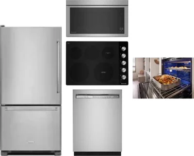 5 Piece Package Includes Refrigerator, Cooktop, Wall Oven, Microwave And Dishwasher