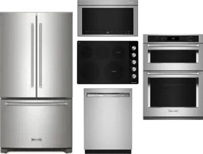 5 Piece Package Includes Refrigerator, Cooktop, Wall Oven, Microwave And Dishwasher