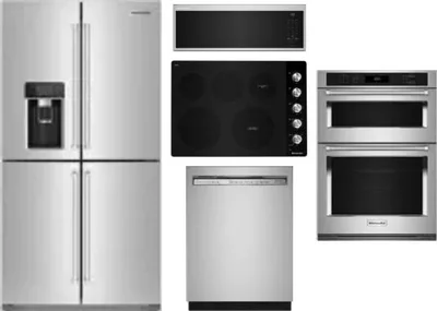 5 Piece Package Includes Refrigerator, Cooktop, Wall Oven, Microwave And Dishwasher