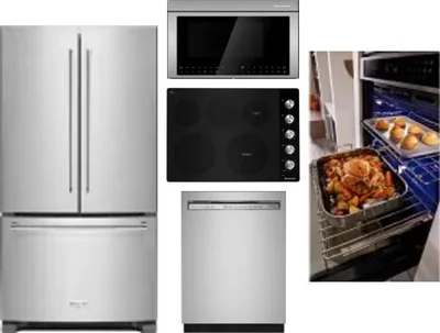 5 Piece Package Includes Refrigerator, Cooktop, Wall Oven, Microwave And Dishwasher