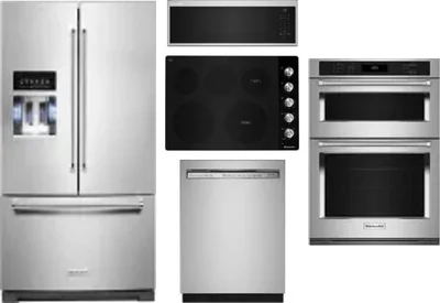 5 Piece Package Includes Refrigerator, Cooktop, Wall Oven, Microwave And Dishwasher