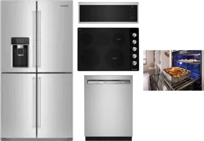 5 Piece Package Includes Refrigerator, Cooktop, Wall Oven, Microwave And Dishwasher