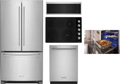 5 Piece Package Includes Refrigerator, Cooktop, Wall Oven, Microwave And Dishwasher