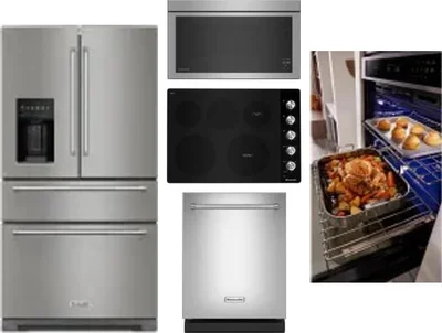 5 Piece Package Includes Refrigerator, Cooktop, Wall Oven, Microwave And Dishwasher