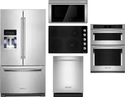 5 Piece Package Includes Refrigerator, Cooktop, Wall Oven, Microwave And Dishwasher