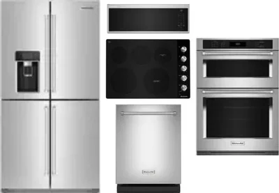 5 Piece Package Includes Refrigerator, Cooktop, Wall Oven, Microwave And Dishwasher