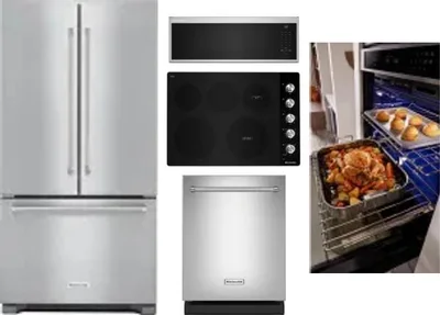 5 Piece Package Includes Refrigerator, Cooktop, Wall Oven, Microwave And Dishwasher