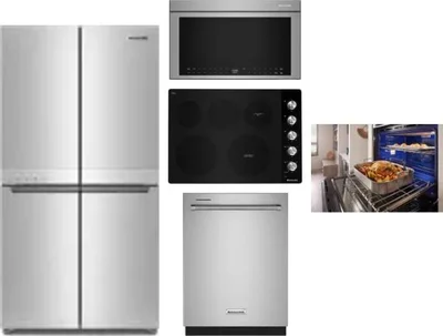 5 Piece Package Includes Refrigerator, Cooktop, Wall Oven, Microwave And Dishwasher