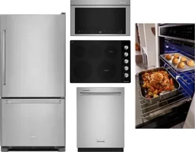 5 Piece Package Includes Refrigerator, Cooktop, Wall Oven, Microwave And Dishwasher