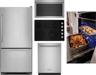 5 Piece Package Includes Refrigerator, Cooktop, Wall Oven, Microwave And Dishwasher