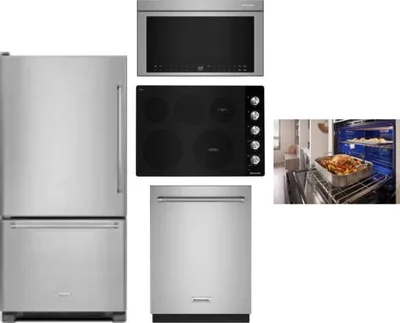 5 Piece Package Includes Refrigerator, Cooktop, Wall Oven, Microwave And Dishwasher