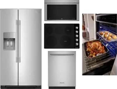 5 Piece Package Includes Refrigerator, Cooktop, Wall Oven, Microwave And Dishwasher