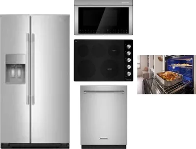 5 Piece Package Includes Refrigerator, Cooktop, Wall Oven, Microwave And Dishwasher