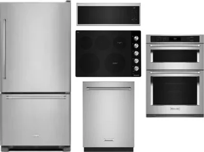 5 Piece Package Includes Refrigerator, Cooktop, Wall Oven, Microwave And Dishwasher