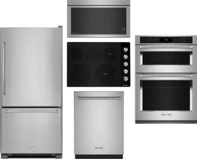 5 Piece Package Includes Refrigerator, Cooktop, Wall Oven, Microwave And Dishwasher