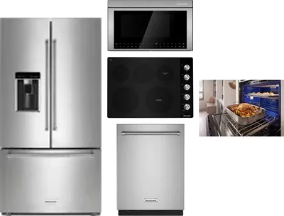5 Piece Package Includes Refrigerator, Cooktop, Wall Oven, Microwave And Dishwasher