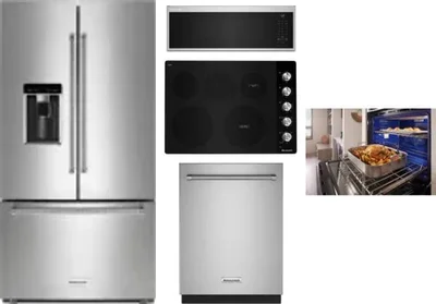 5 Piece Package Includes Refrigerator, Cooktop, Wall Oven, Microwave And Dishwasher