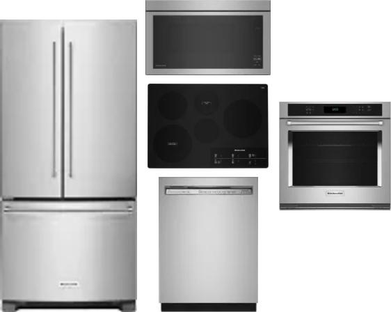 5 Piece Package Includes Refrigerator, Cooktop, Wall Oven, Microwave And Dishwasher