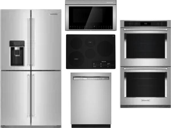 5 Piece Package Includes Refrigerator, Cooktop, Wall Oven, Microwave And Dishwasher