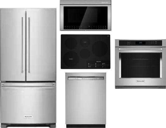 5 Piece Package Includes Refrigerator, Cooktop, Wall Oven, Microwave And Dishwasher