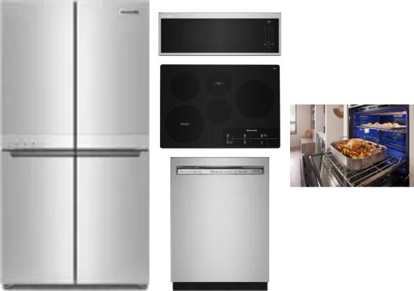5 Piece Package Includes Refrigerator, Cooktop, Wall Oven, Microwave And Dishwasher