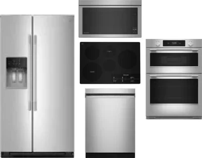 5 Piece Package Includes Refrigerator, Cooktop, Wall Oven, Microwave And Dishwasher