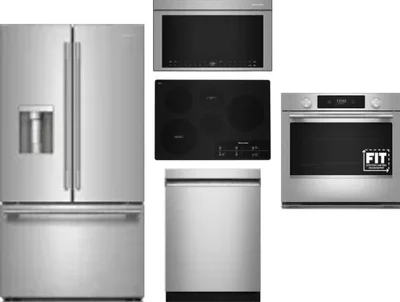 5 Piece Package Includes Refrigerator, Cooktop, Wall Oven, Microwave And Dishwasher