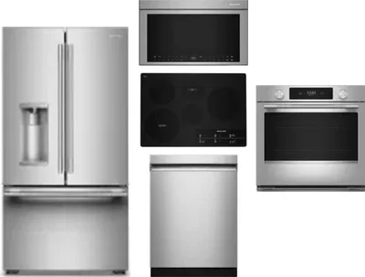 5 Piece Package Includes Refrigerator, Cooktop, Wall Oven, Microwave And Dishwasher
