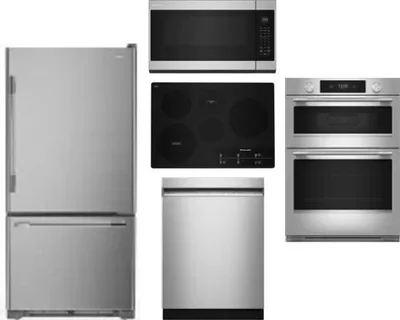 5 Piece Package Includes Refrigerator, Cooktop, Wall Oven, Microwave And Dishwasher