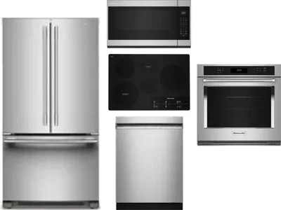 5 Piece Package Includes Refrigerator, Cooktop, Wall Oven, Microwave And Dishwasher