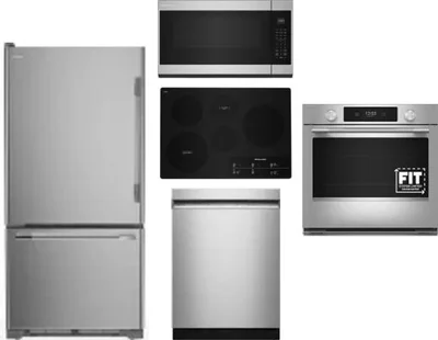 5 Piece Package Includes Refrigerator, Cooktop, Wall Oven, Microwave And Dishwasher