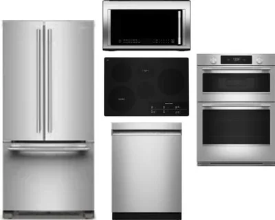 5 Piece Package Includes Refrigerator, Cooktop, Wall Oven, Microwave And Dishwasher