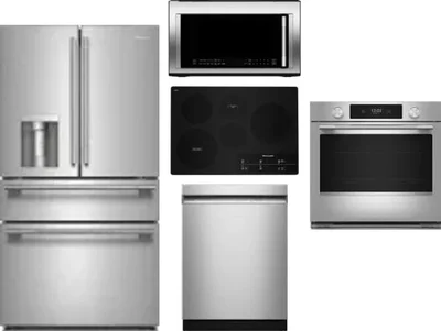 5 Piece Package Includes Refrigerator, Cooktop, Wall Oven, Microwave And Dishwasher