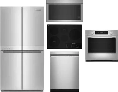 5 Piece Package Includes Refrigerator, Cooktop, Wall Oven, Microwave And Dishwasher