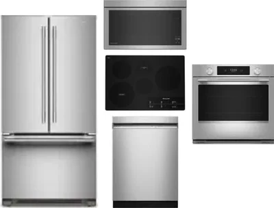5 Piece Package Includes Refrigerator, Cooktop, Wall Oven, Microwave And Dishwasher