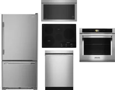 5 Piece Package Includes Refrigerator, Cooktop, Wall Oven, Microwave And Dishwasher