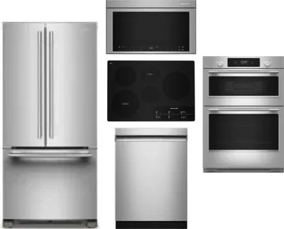 5 Piece Package Includes Refrigerator, Cooktop, Wall Oven, Microwave And Dishwasher