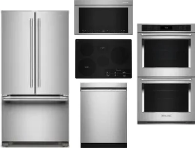 5 Piece Package Includes Refrigerator, Cooktop, Wall Oven, Microwave And Dishwasher
