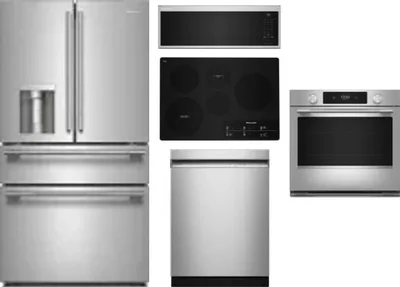 5 Piece Package Includes Refrigerator, Cooktop, Wall Oven, Microwave And Dishwasher