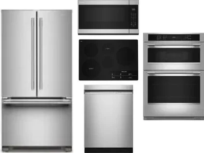 5 Piece Package Includes Refrigerator, Cooktop, Wall Oven, Microwave And Dishwasher