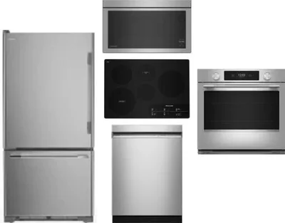5 Piece Package Includes Refrigerator, Cooktop, Wall Oven, Microwave And Dishwasher
