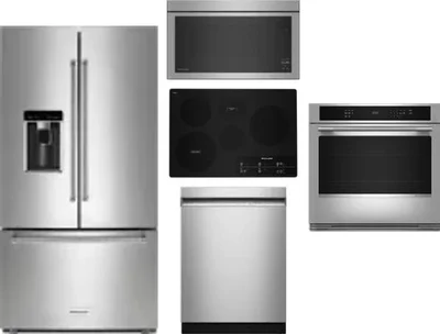 5 Piece Package Includes Refrigerator, Cooktop, Wall Oven, Microwave And Dishwasher