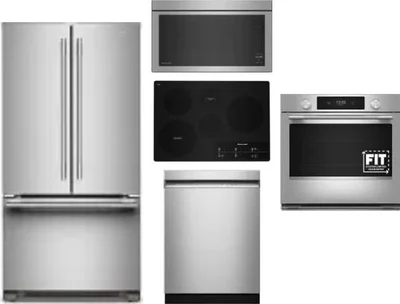 5 Piece Package Includes Refrigerator, Cooktop, Wall Oven, Microwave And Dishwasher